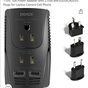 DOACE 2000W Voltage Converter Travel Adapter Dual USB Ports